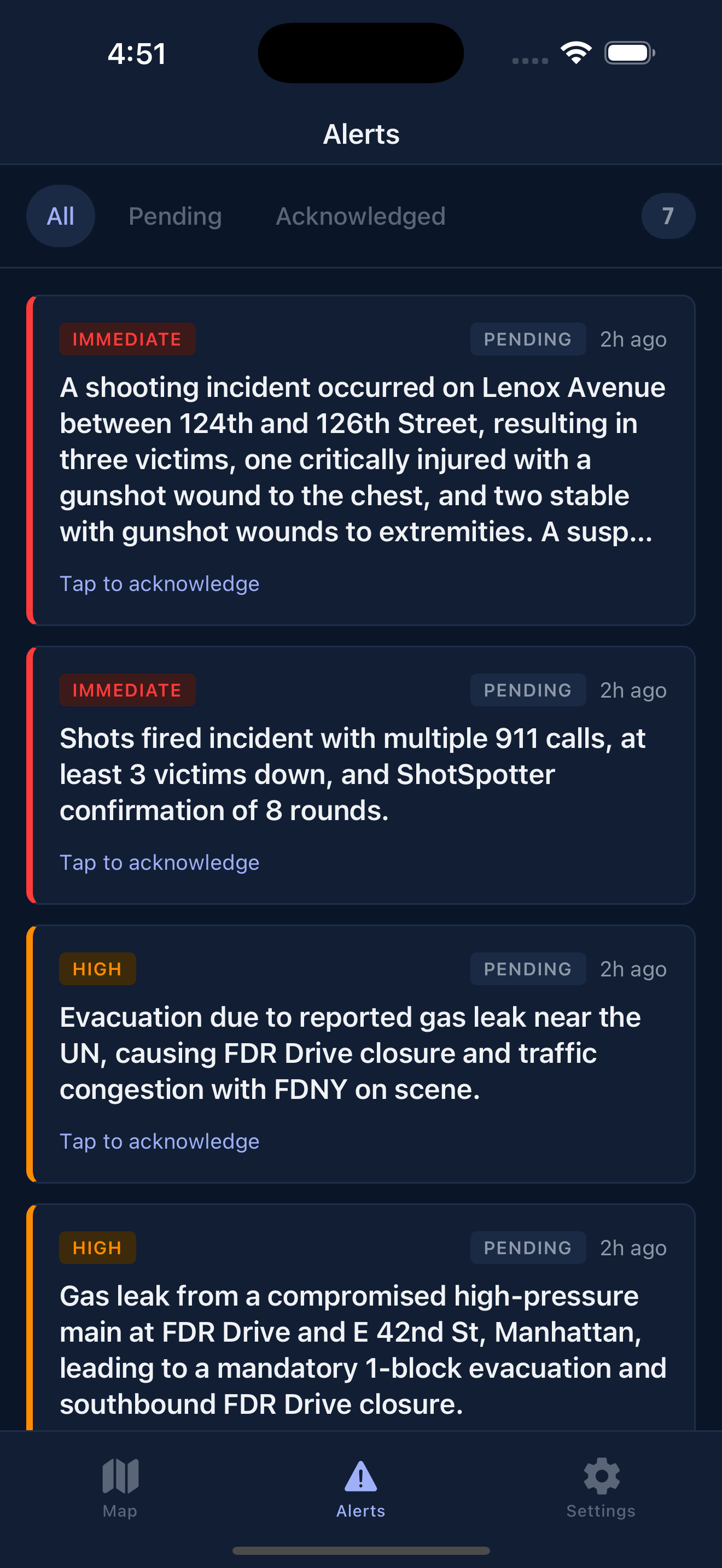 Alert feed